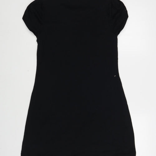 Zara Womens Black Cotton Shift Size M Round Neck Pullover