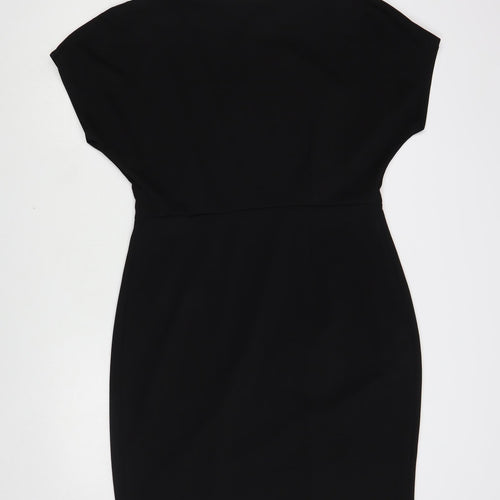 Papaya Womens Black Polyester Sheath Size 14 Boat Neck Pullover