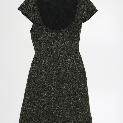 Miss Barbara Womens Black Polyester A-Line Size S Scoop Neck Pullover