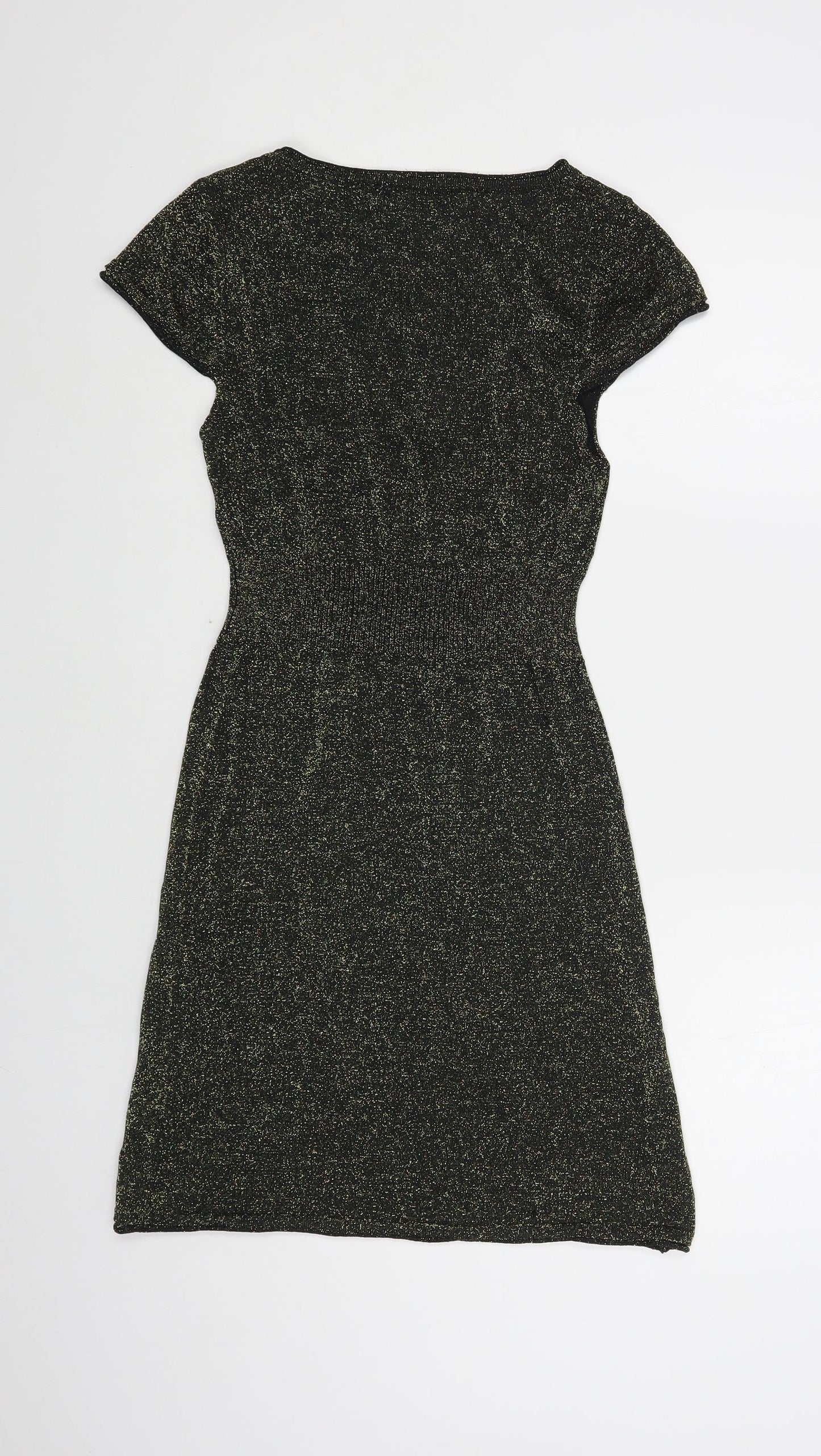 Miss Barbara Womens Black Polyester A-Line Size S Scoop Neck Pullover