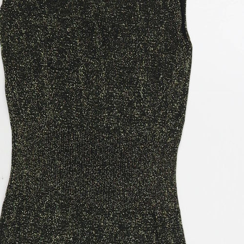 Miss Barbara Womens Black Polyester A-Line Size S Scoop Neck Pullover