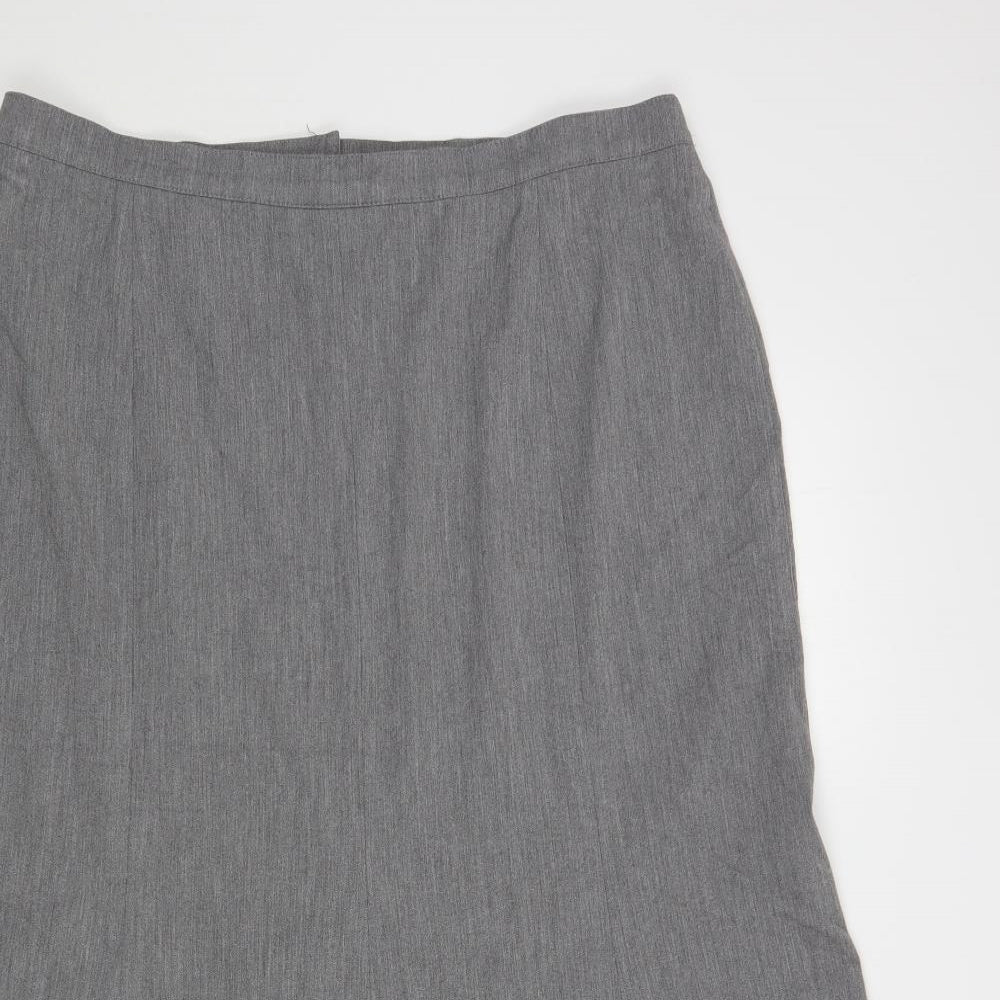 Gelco Womens Grey Polyester A-Line Skirt Size 18 Button