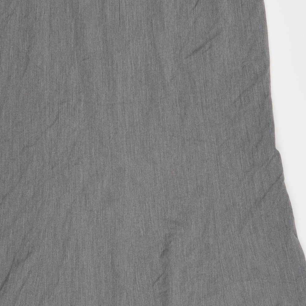 Gelco Womens Grey Polyester A-Line Skirt Size 18 Button