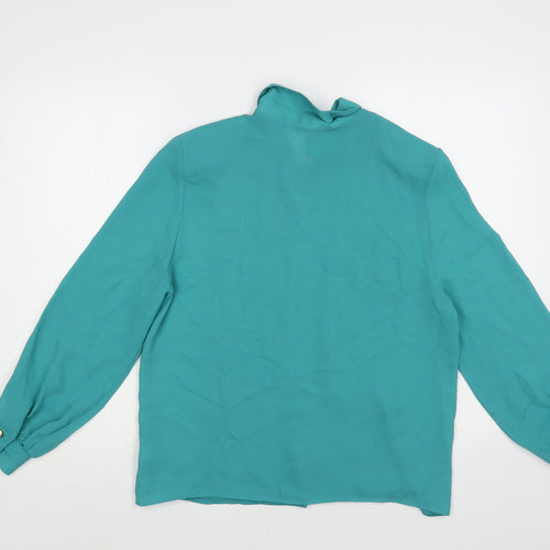 Elsie Womens Green Polyester Basic Button-Up Size M Collared