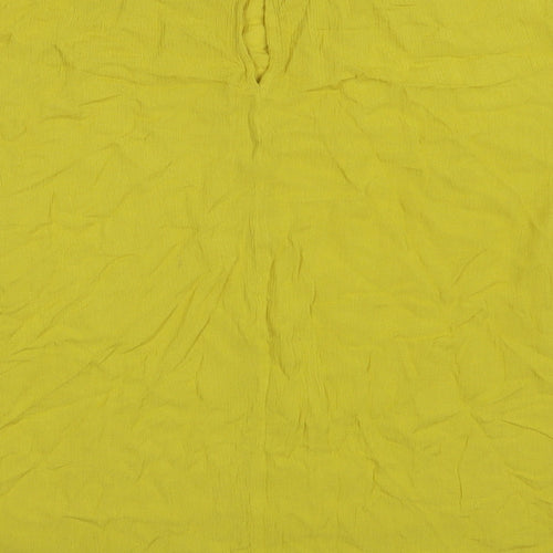 NEXT Womens Yellow Viscose Basic Blouse Size 14 Round Neck