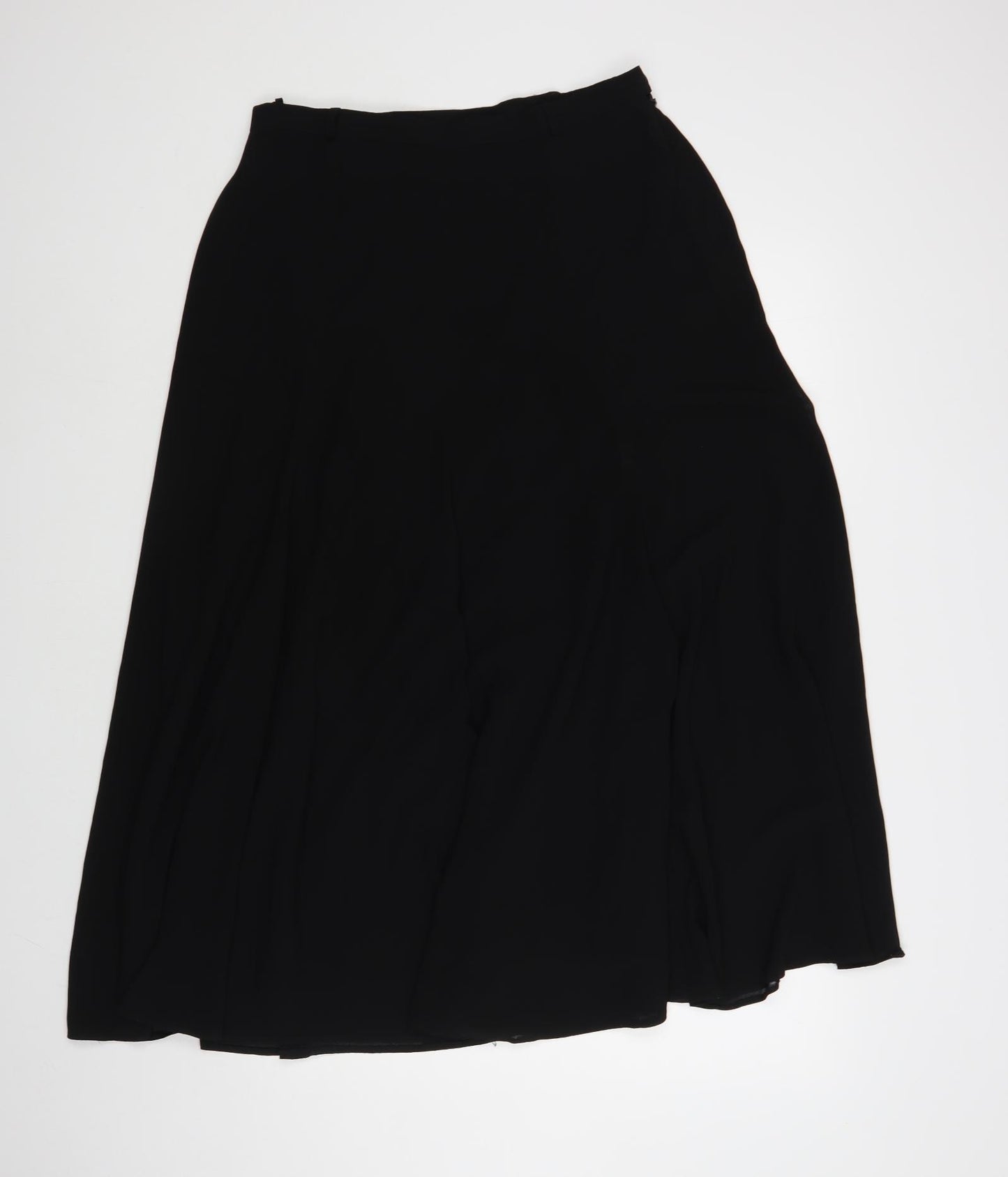 LUCIA Womens Black Polyester A-Line Skirt Size 14 Button