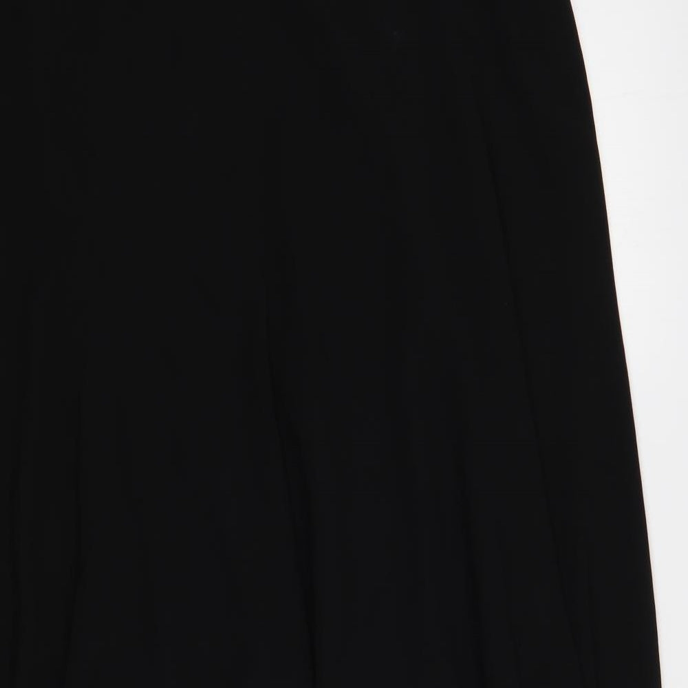 LUCIA Womens Black Polyester A-Line Skirt Size 14 Button