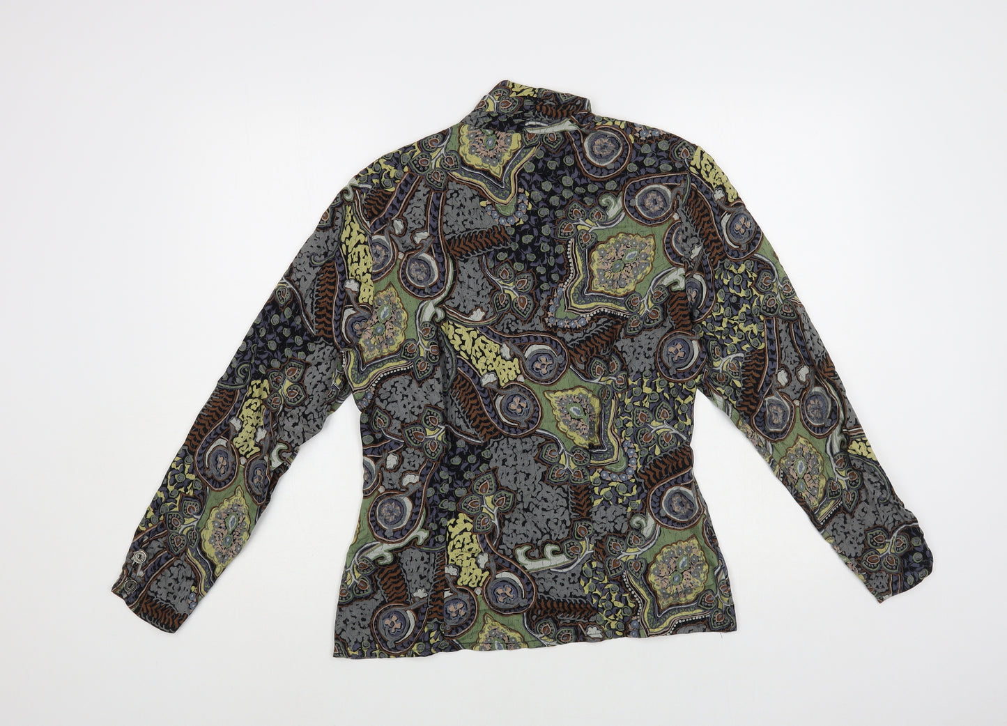 St Michael Womens Multicoloured Paisley Viscose Basic Button-Up Size 10 Collared
