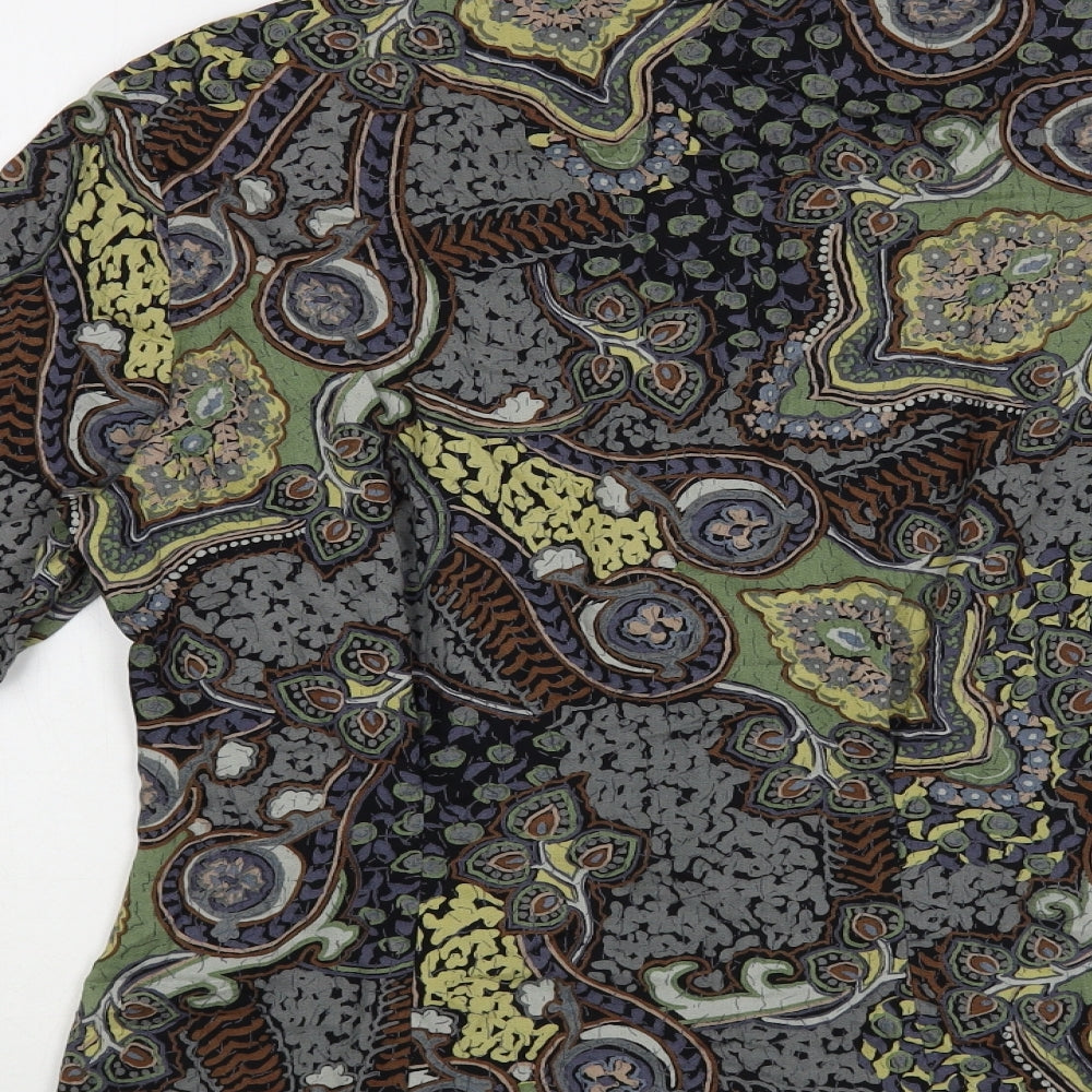 St Michael Womens Multicoloured Paisley Viscose Basic Button-Up Size 10 Collared