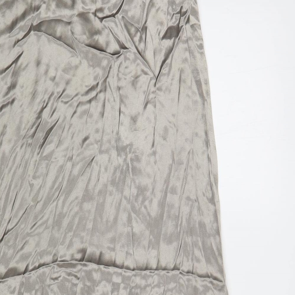 H&M Womens Grey Polyester Slip Dress Size XS V-Neck Pullover