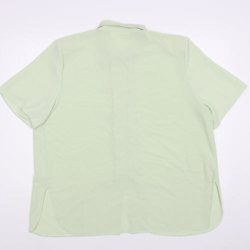 Christian Marcus Womens Green Polyester Basic Button-Up Size 18 Collared