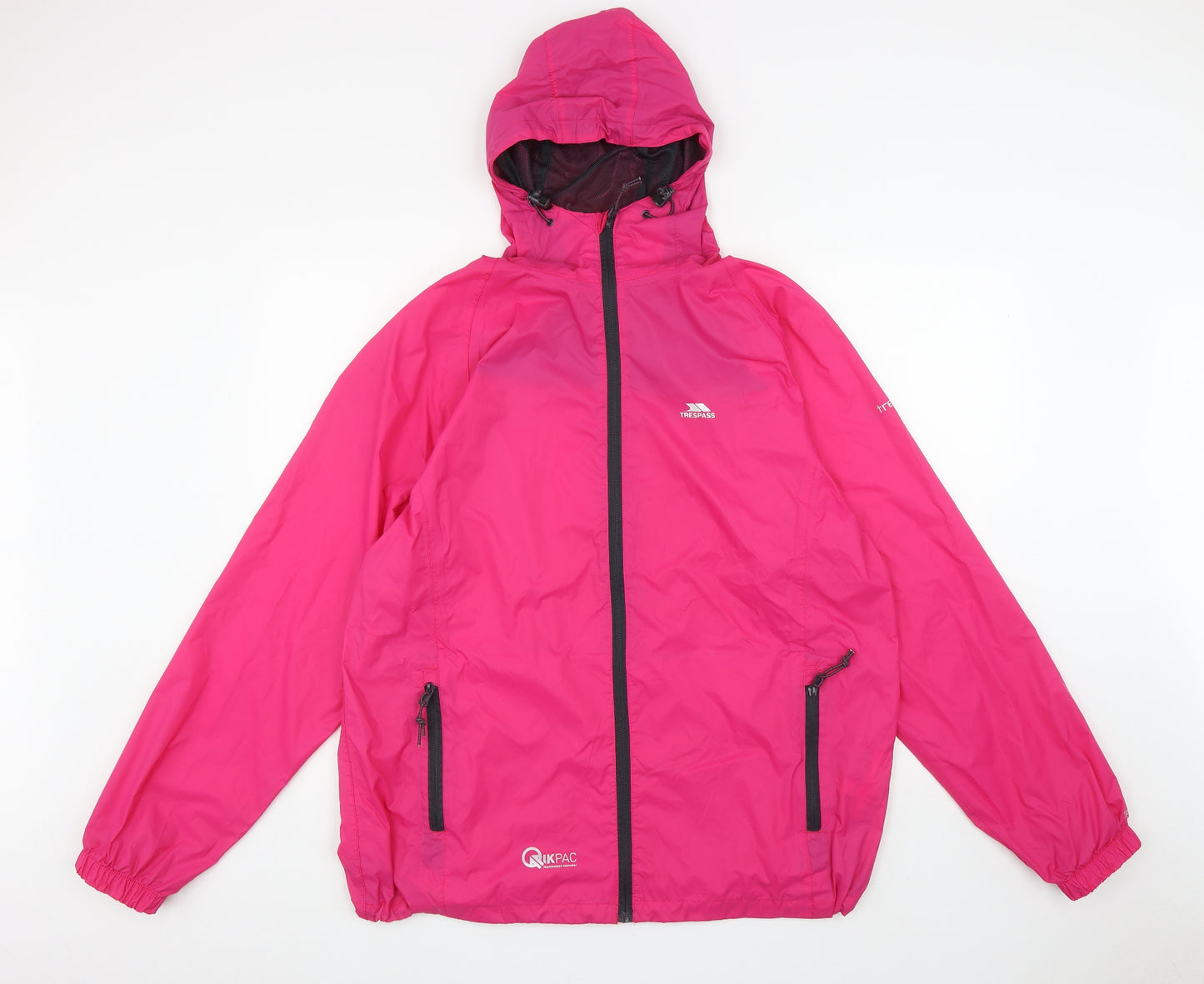 Trespass Womens Pink Rain Coat Coat Size XL Zip