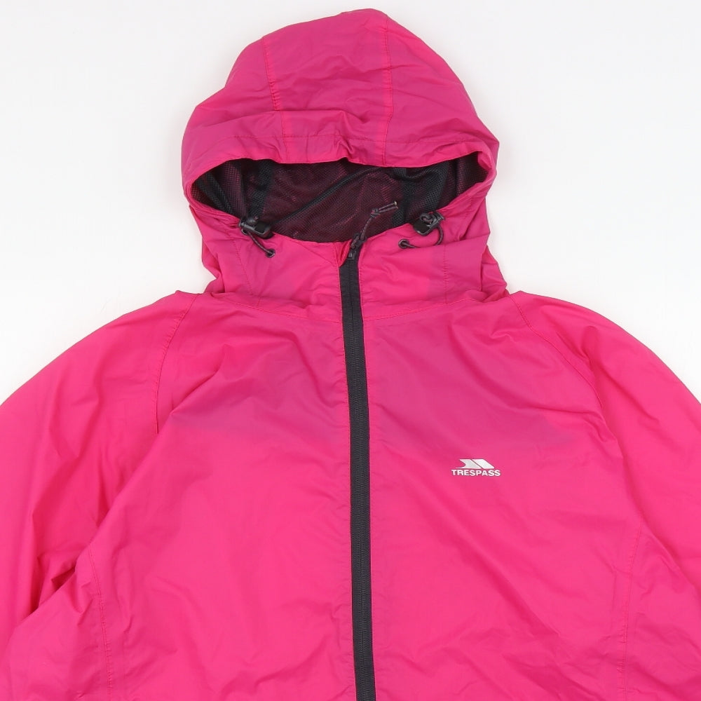 Trespass Womens Pink Rain Coat Coat Size XL Zip