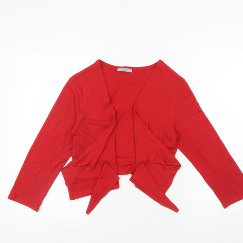 Marks and Spencer Womens Red 100% Cotton Wrap Sweatshirt Size 12 Tie