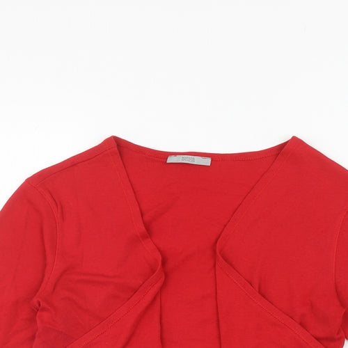 Marks and Spencer Womens Red 100% Cotton Wrap Sweatshirt Size 12 Tie