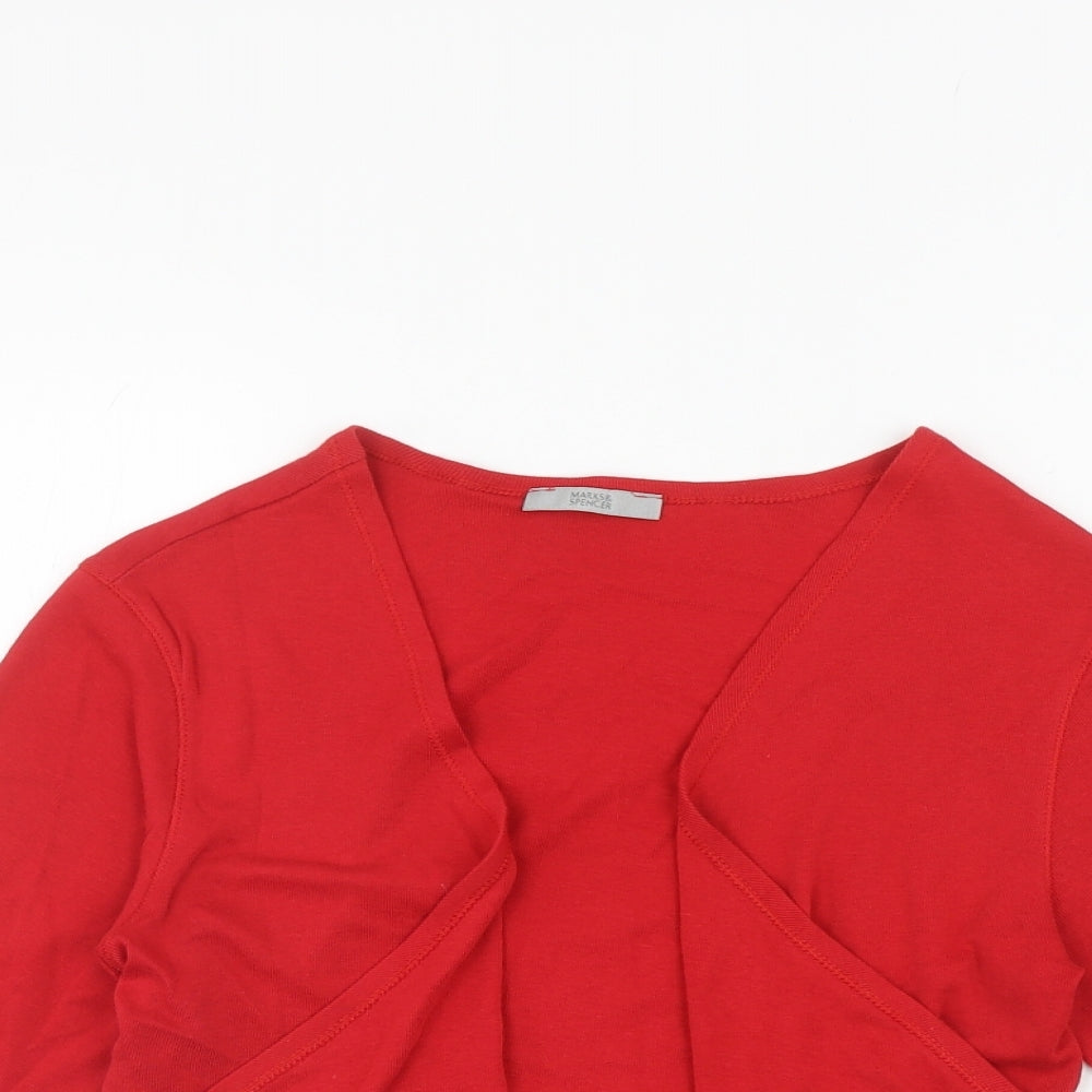 Marks and Spencer Womens Red 100% Cotton Wrap Sweatshirt Size 12 Tie