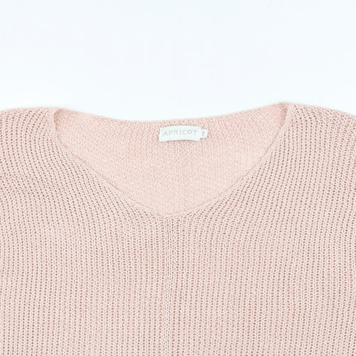 Apricot Womens Pink Acrylic Basic T-Shirt Size S Round Neck
