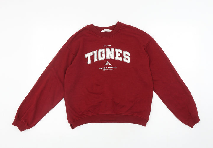 H&M Boys Red Cotton Pullover Sweatshirt Size 10 Years Pullover - Tignes