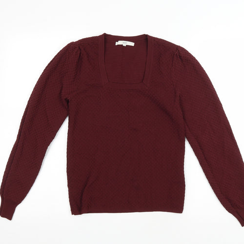 NEXT Womens Purple Square Neck Viscose Pullover Jumper Size 10