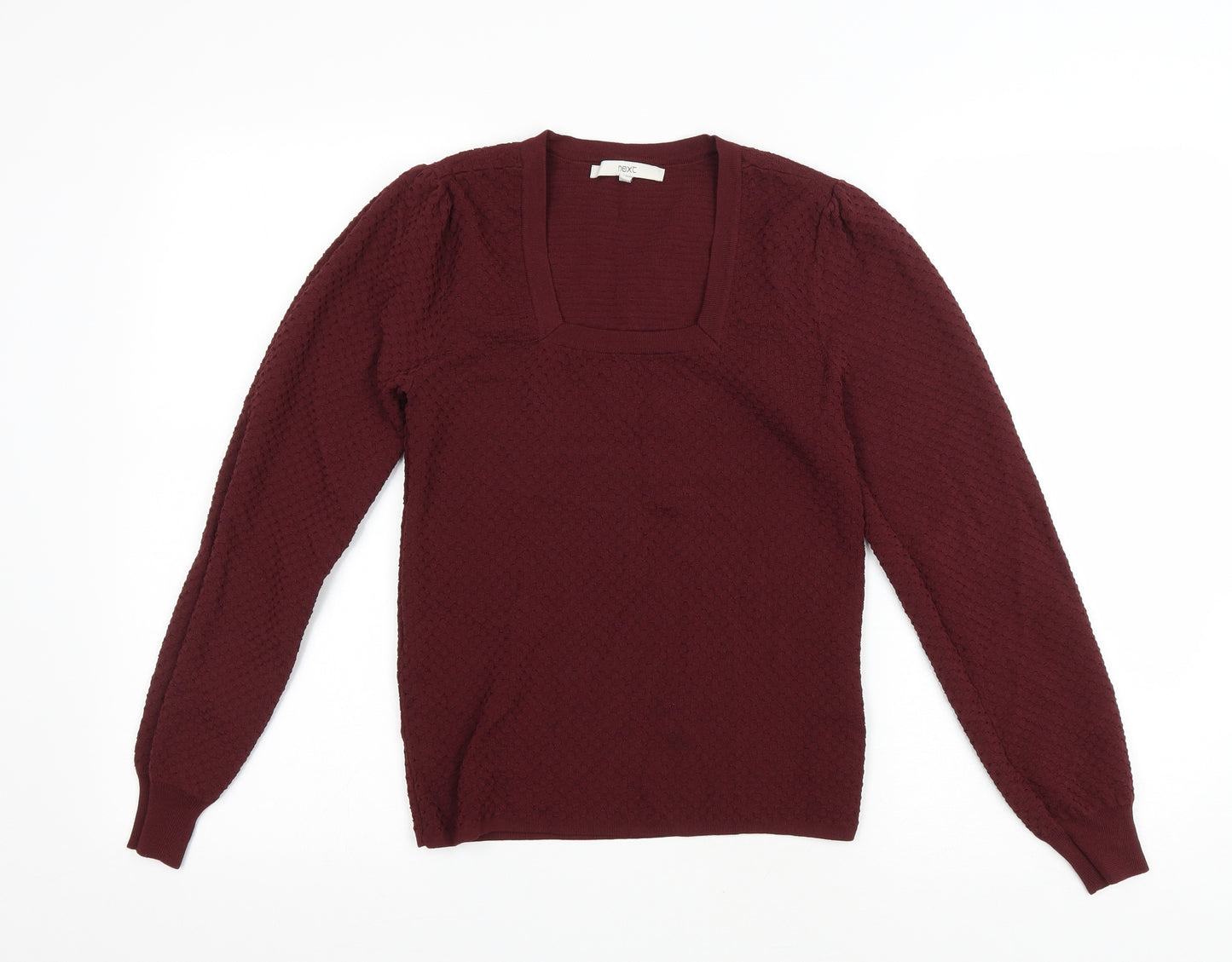 NEXT Womens Purple Square Neck Viscose Pullover Jumper Size 10