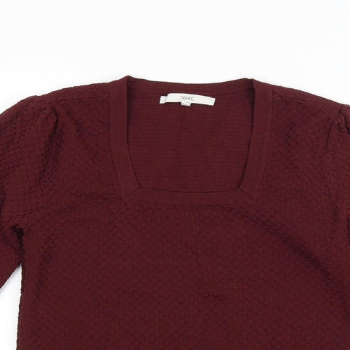 NEXT Womens Purple Square Neck Viscose Pullover Jumper Size 10