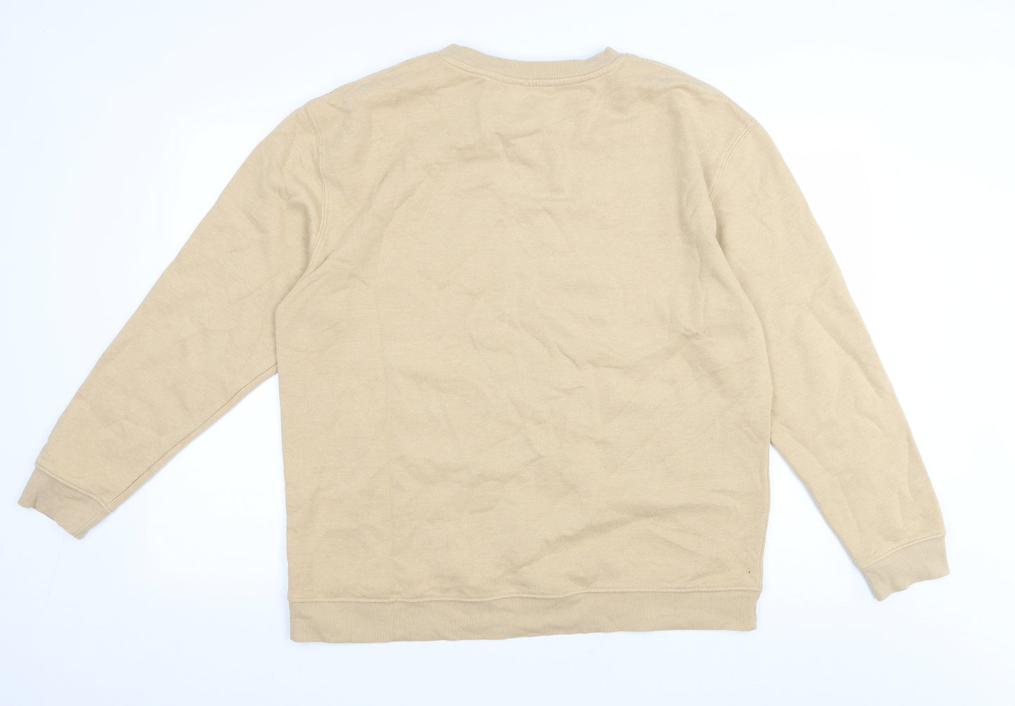 NOBODY'S CHILD Mens Beige Cotton Pullover Sweatshirt Size L - Be Kind