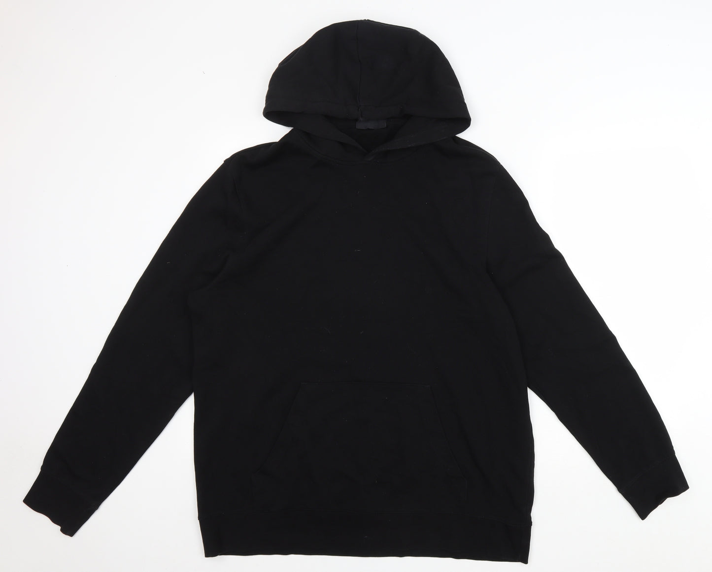 H&M Mens Black Cotton Pullover Hoodie Size XL