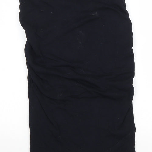Vertbaudet Womens Blue Cotton Straight & Pencil Skirt Size 10 Drawstring - Ruched