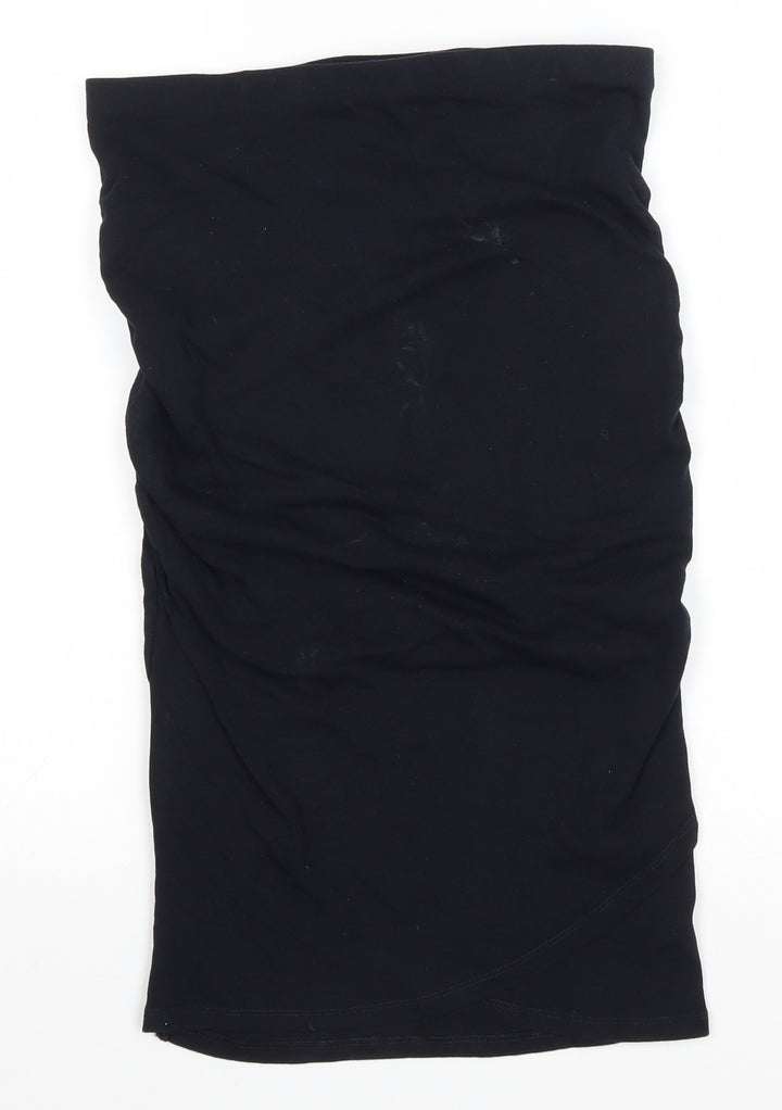 Vertbaudet Womens Blue Cotton Straight & Pencil Skirt Size 10 Drawstring - Ruched