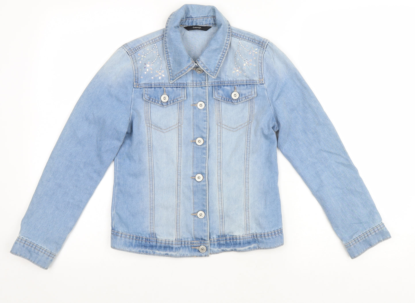 George Girls Blue Jacket Size 10-11 Years Button