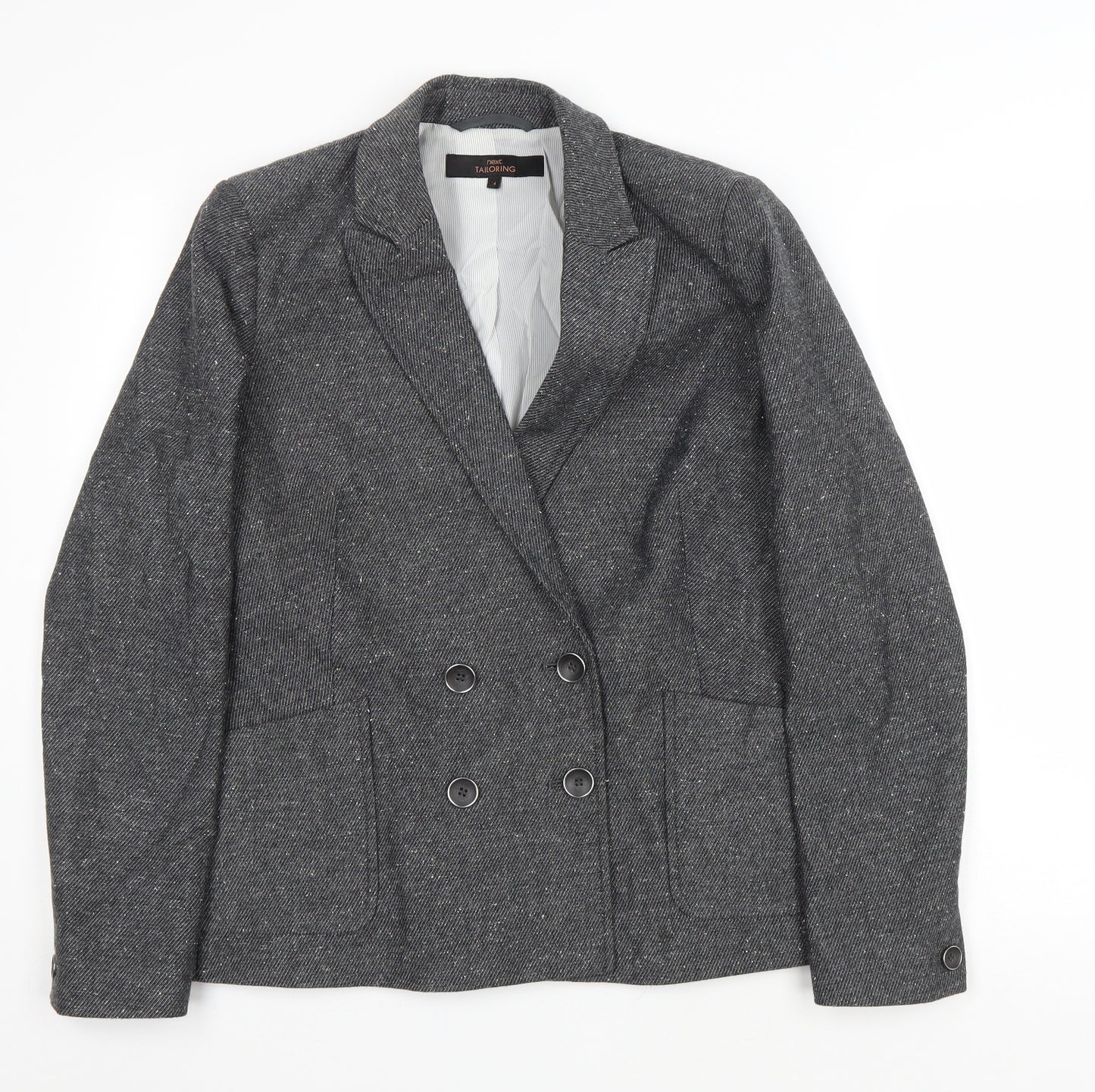 NEXT Womens Grey Cotton Jacket Blazer Size 14