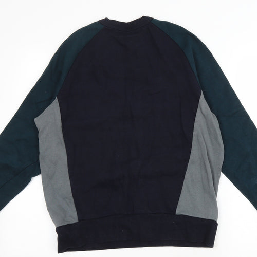 Zara Mens Blue Cotton Pullover Sweatshirt Size S