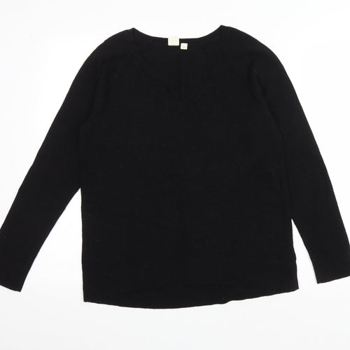 Gap Mens Black V-Neck Nylon Pullover Jumper Size S