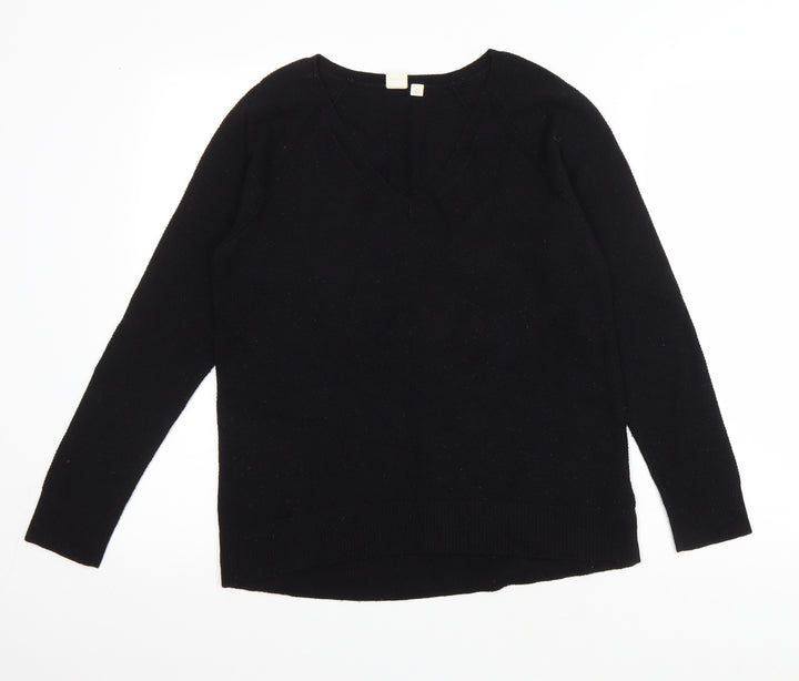 Gap Mens Black V-Neck Nylon Pullover Jumper Size S