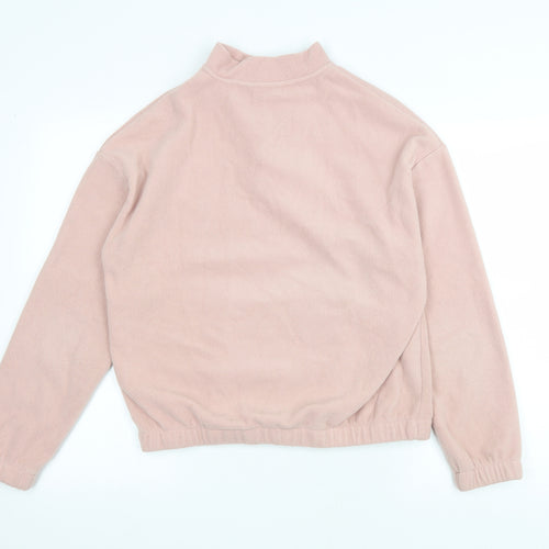 Select Womens Pink Polyester Pullover Sweatshirt Size S Zip