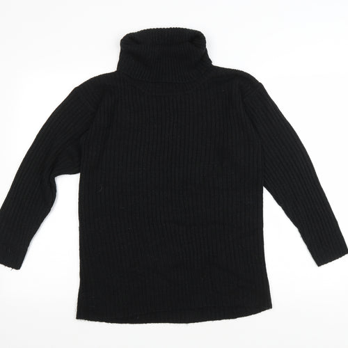 LC Womens Black Roll Neck Acrylic Pullover Jumper Size 8