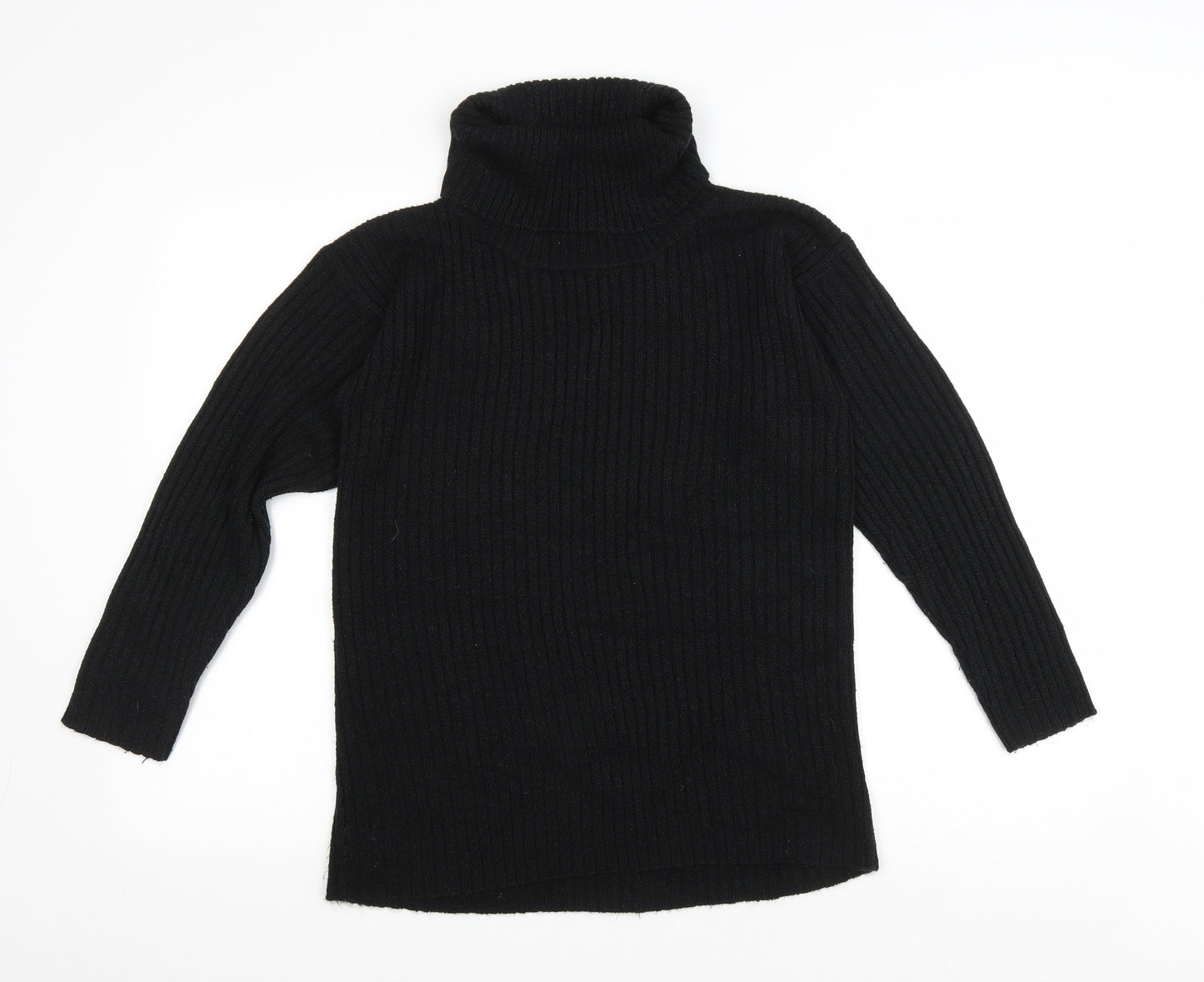 LC Womens Black Roll Neck Acrylic Pullover Jumper Size 8