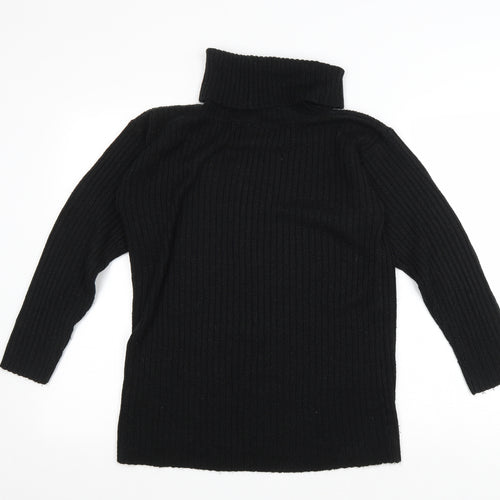 LC Womens Black Roll Neck Acrylic Pullover Jumper Size 8