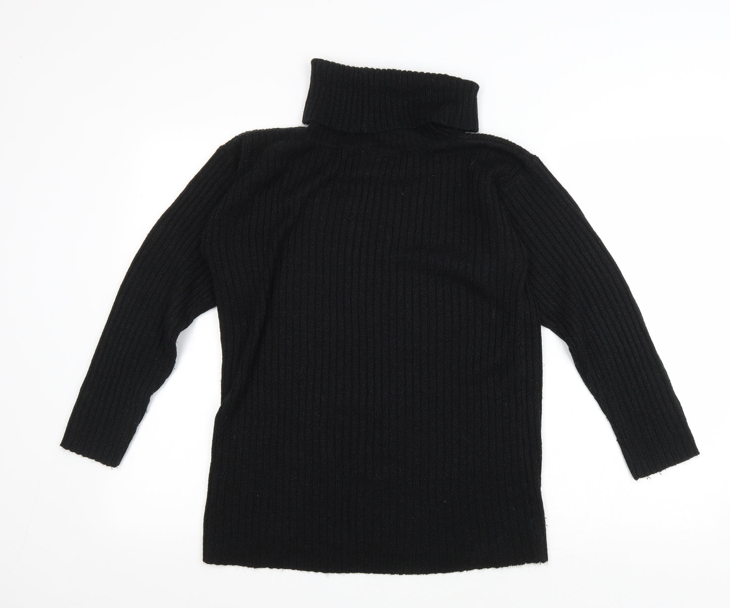 LC Womens Black Roll Neck Acrylic Pullover Jumper Size 8