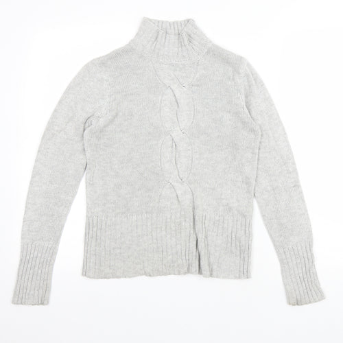 Principles Womens Grey High Neck Acrylic Pullover Jumper Size 10