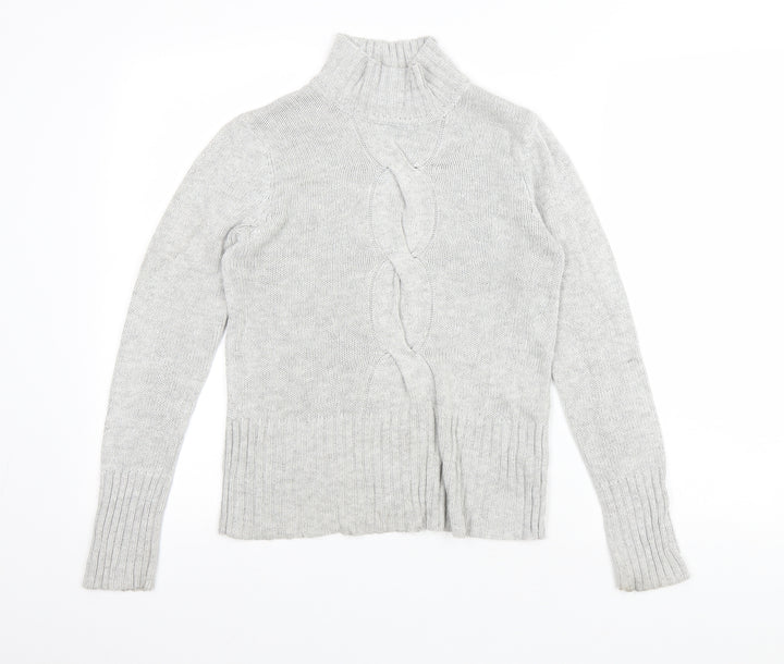 Principles Womens Grey High Neck Acrylic Pullover Jumper Size 10