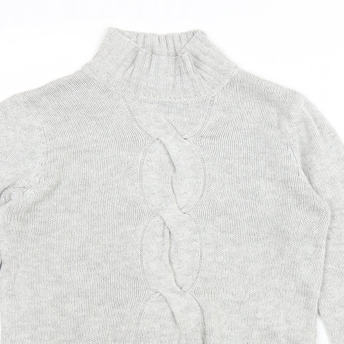Principles Womens Grey High Neck Acrylic Pullover Jumper Size 10