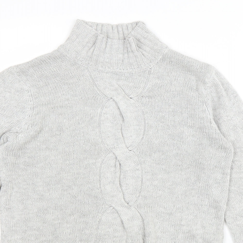 Principles Womens Grey High Neck Acrylic Pullover Jumper Size 10