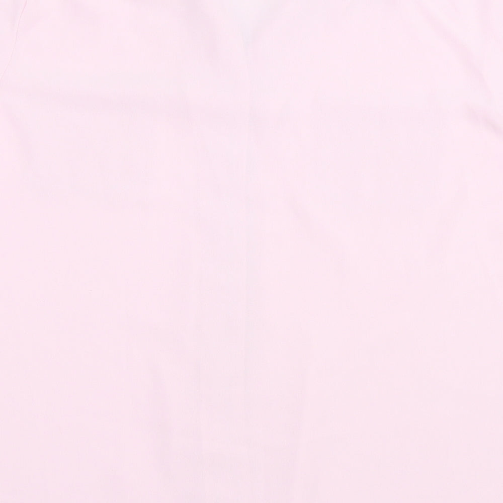 Marks and Spencer Womens Pink Polyester Basic Button-Up Size 16 Collared