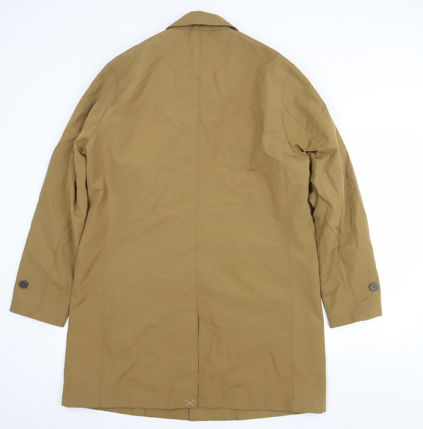 Burton Mens Brown Overcoat Coat Size L Button