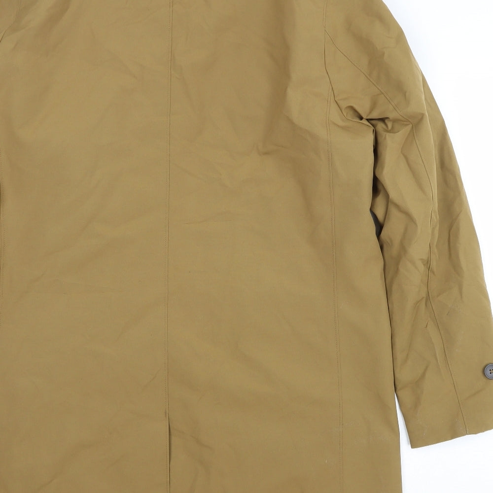 Burton Mens Brown Overcoat Coat Size L Button