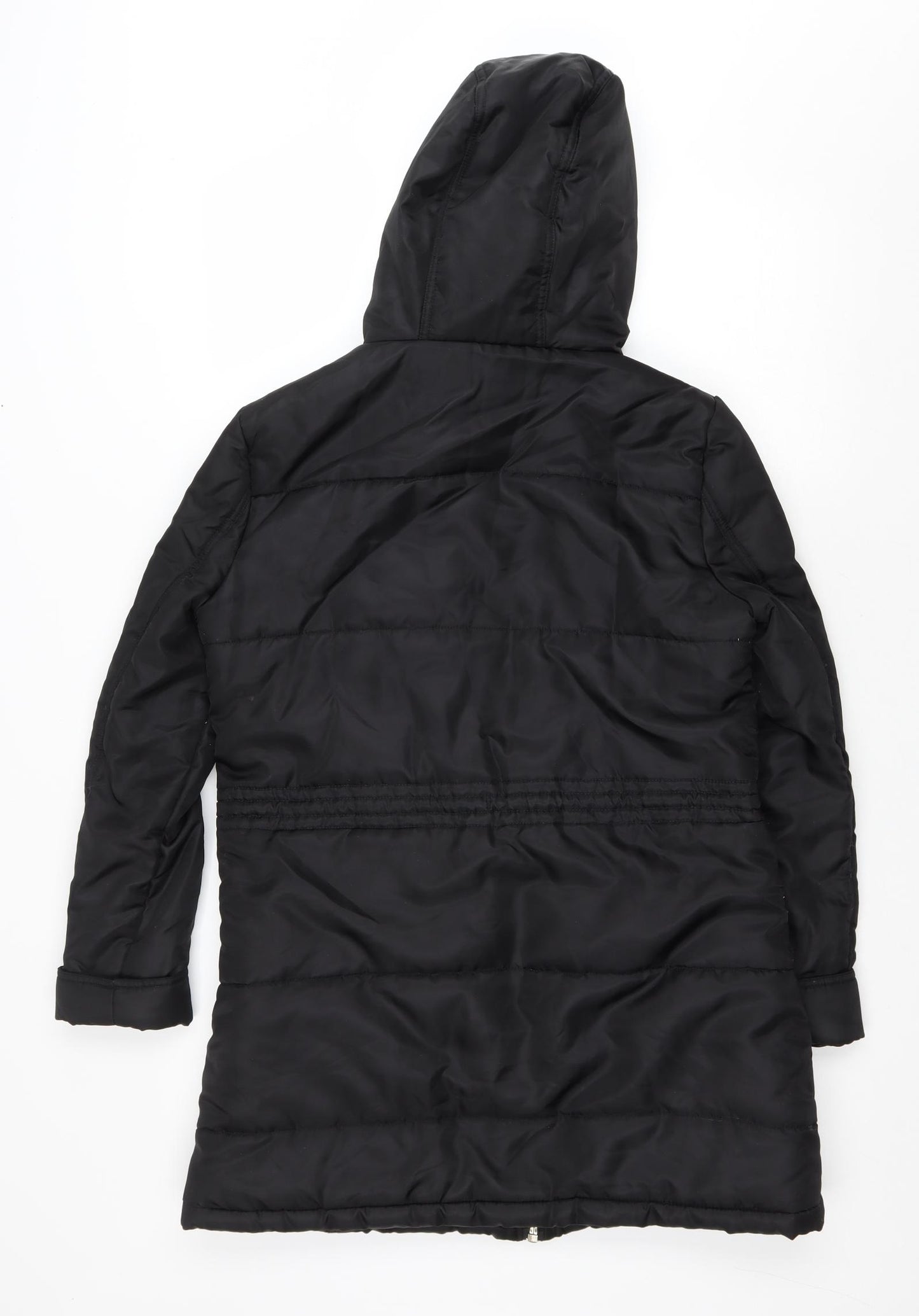 Threadbare Womens Black Parka Coat Size 8 Zip