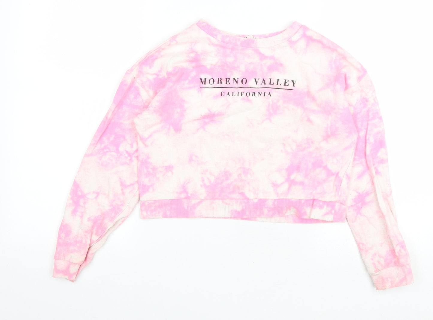 H&M Girls Pink Geometric Polyester Pullover Sweatshirt Size 10-11 Years Pullover - Moreno Valley