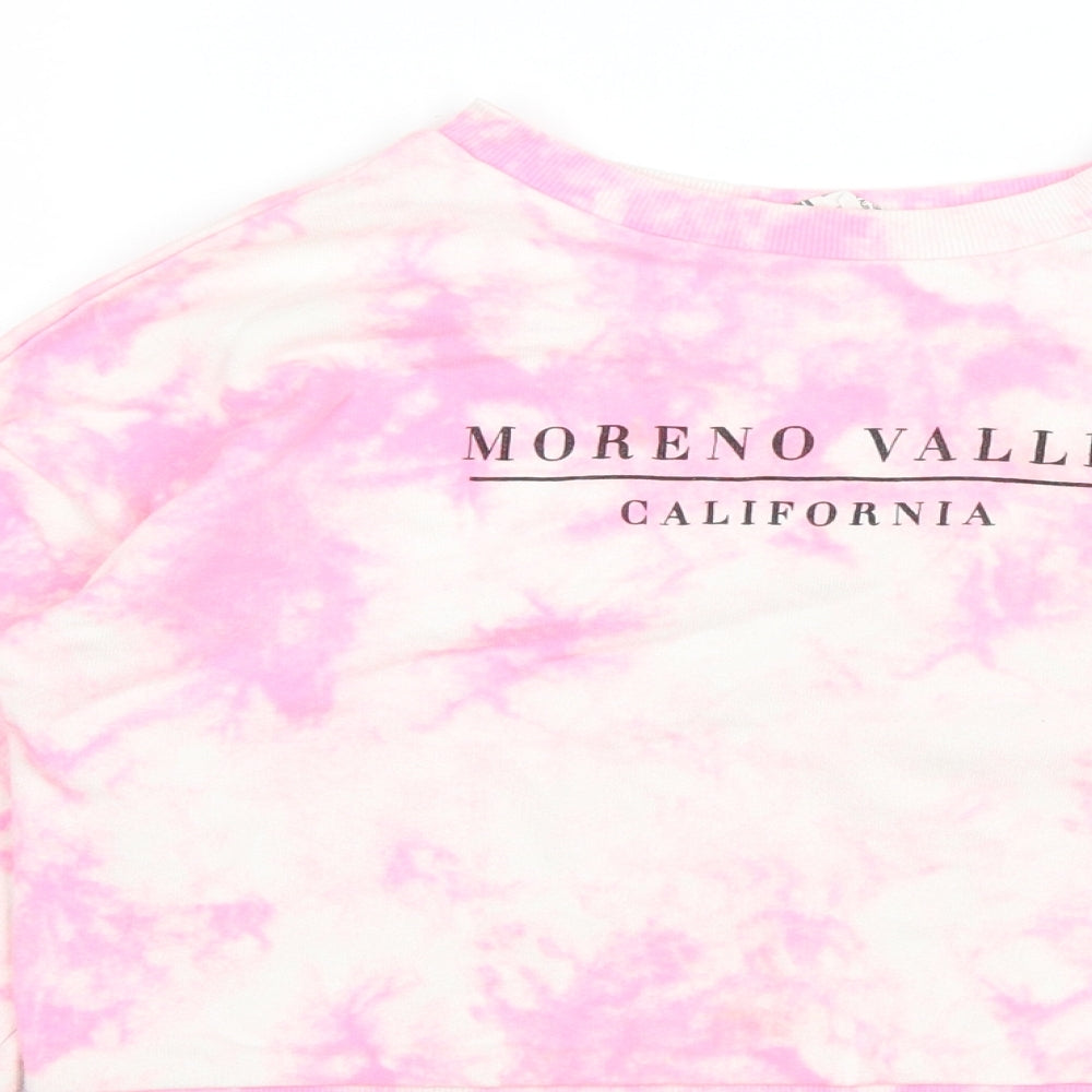 H&M Girls Pink Geometric Polyester Pullover Sweatshirt Size 10-11 Years Pullover - Moreno Valley