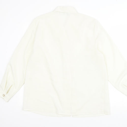 The Pearl Collection Womens Ivory Polyester Basic Button-Up Size 18 Collared - Lace Detail